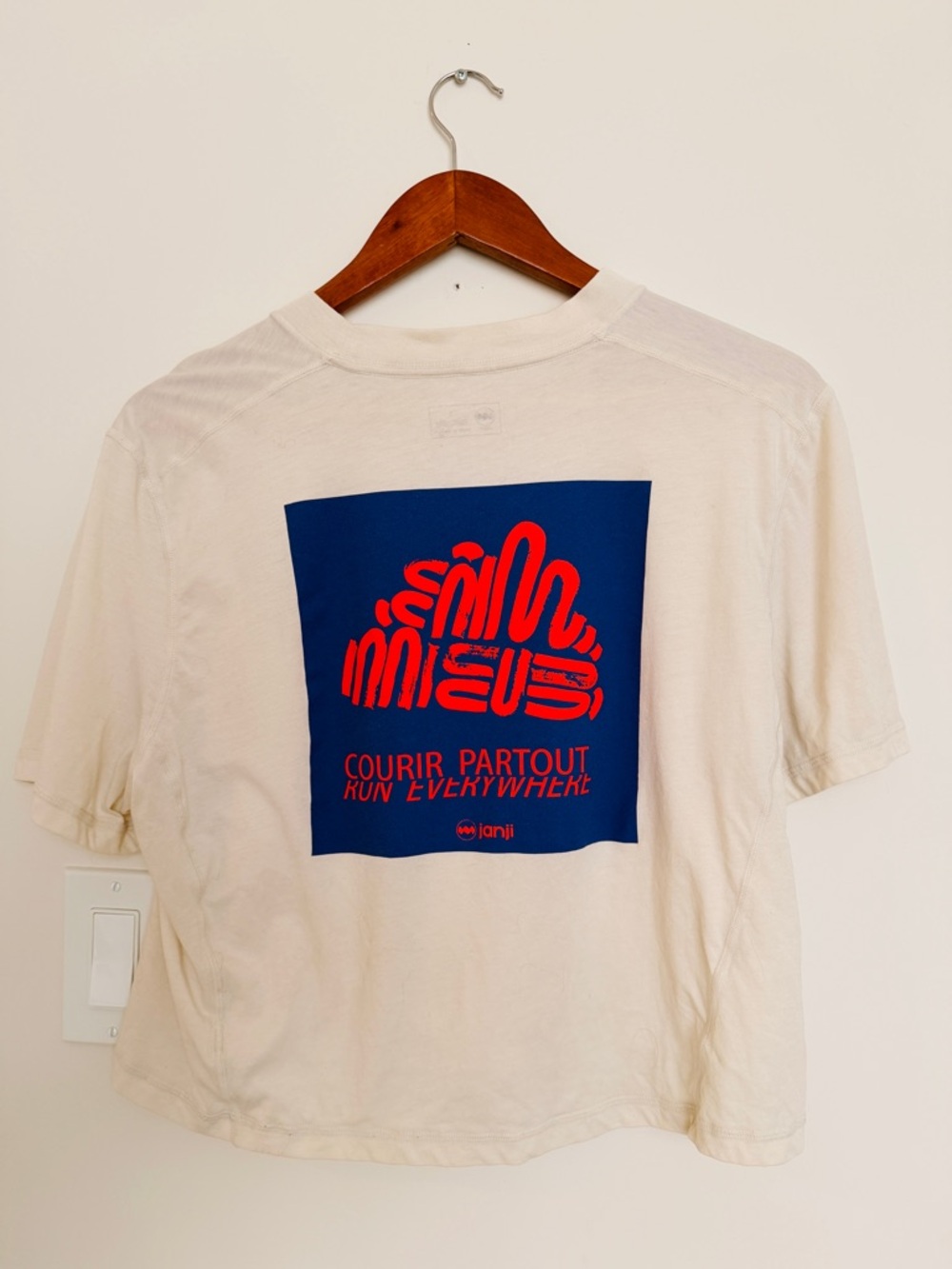Women’s Cream Short-Sleeve Graphic Shirt - Blue & Red Graphic